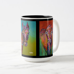 2 Couleurs Tasse à deux tons de cuir épais de cheval de vac