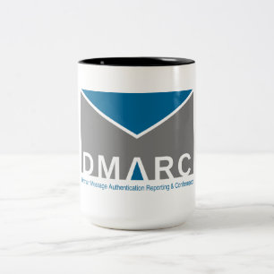 2 Couleurs Tasse à deux tons de logo de DMARC, 15 onces