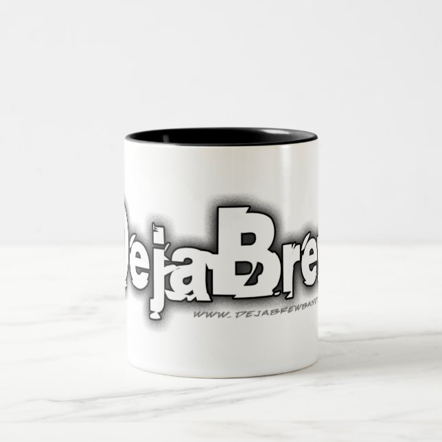 2 Couleurs Tasse à fond gris de logo de DejaBrew (Centre)