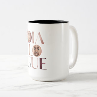 2 Couleurs Tasse à lettres dégradées Faces Dialogue