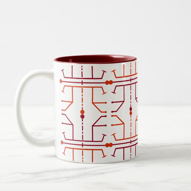2 Couleurs Tasse à motif abstrait de hiéroglyphe (Gauche)