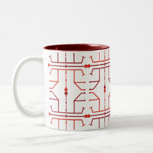 2 Couleurs Tasse à motif abstrait de hiéroglyphes