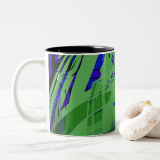 2 Couleurs Tasse à motif de graffiti abstrait vert | Rue urba