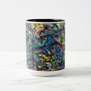 2 Couleurs Tasse abstraite de café ou de thé par ValAries