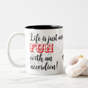 2 Couleurs Tasse Accordeon La vie est juste plus AMUSANTE Ave