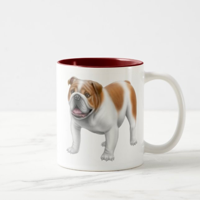 2 Couleurs Tasse anglaise de bouledogue (Droit)