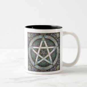 2 Couleurs Tasse argentée de pentagramme de Knotwork