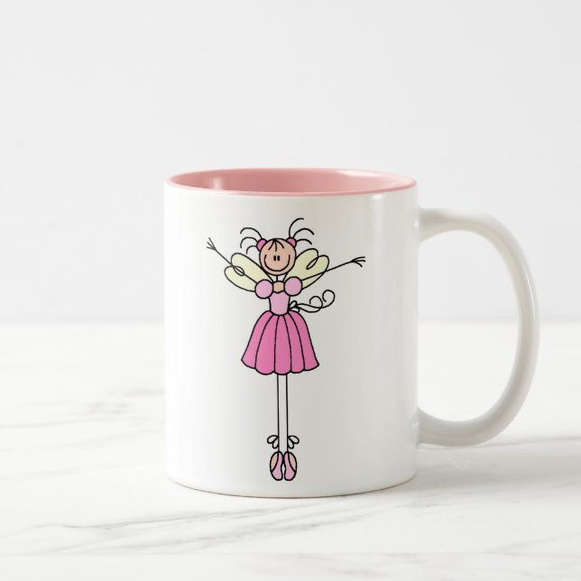 2 Couleurs Tasse assez rose de ballerine d'ange (Droit)