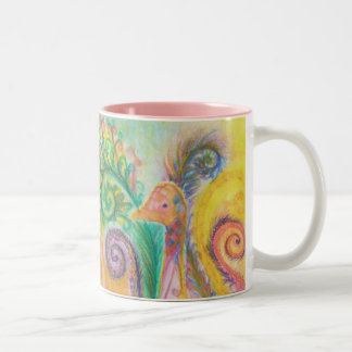2 Couleurs Tasse avec la conception colorée d'oiseau