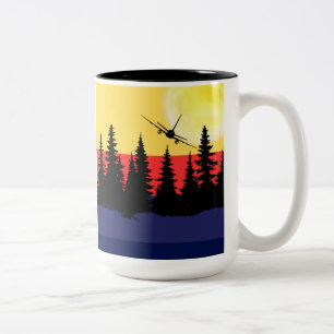 2 Couleurs Tasse Avion de Nuit