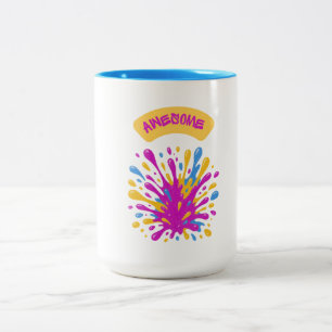 2 Couleurs Tasse Awesome éclaboussure de peinture colorée