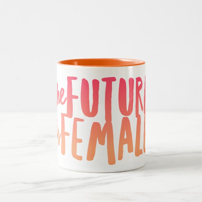 2 Couleurs Tasse bicolore 11 oz - Le Futur est Féminin (Centre)
