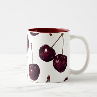 2 Couleurs Tasse bicolore à motif élégant de cerise rouge fon