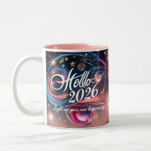 Tasse bicolore avec feux d'artifice Hello 2026 Cos