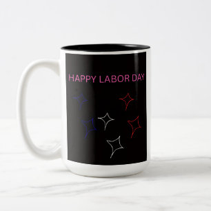 2 Couleurs Tasse bicolore Joyeuse Fête du Travail – Étoile pa