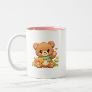 2 Couleurs Tasse bicolore pour enfants | "Ours de lecture de