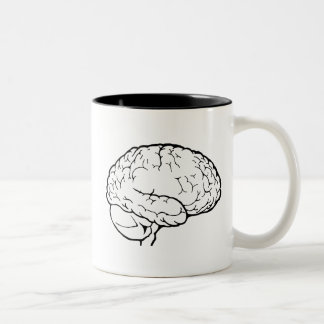 2 Couleurs Tasse blanche de cerveau