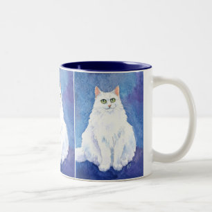2 Couleurs Tasse blanche mignonne de chat ou de chaton