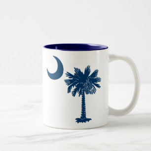 2 Couleurs Tasse bleue de la Caroline du Sud de Palmetto