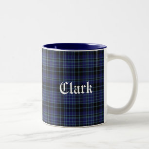 2 Couleurs Tasse bleue et noire classique de plaid de tartan