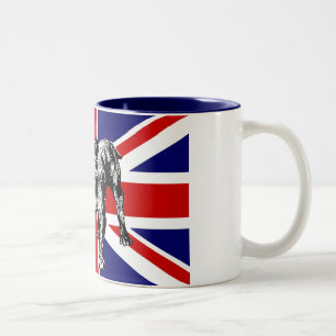 2 Couleurs Tasse britannique de drapeau d'Union Jack de