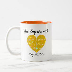 2 Couleurs Tasse casse-tête en forme de cœur