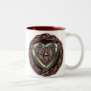 2 Couleurs Tasse celtique de coeur