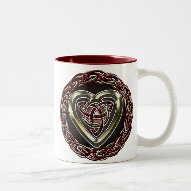 2 Couleurs Tasse celtique de coeur (Droit)
