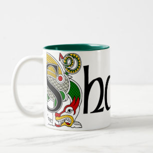 2 Couleurs Tasse celtique de dragon de Shanley