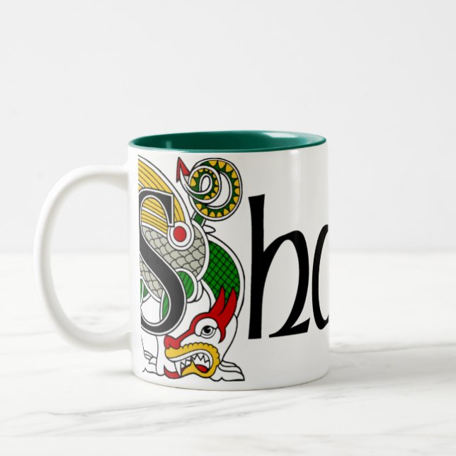 2 Couleurs Tasse celtique de dragon de Shanley (Gauche)