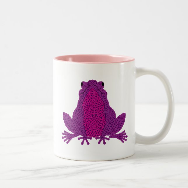 2 Couleurs Tasse celtique de grenouille - pourpre (Droit)