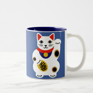 2 Couleurs Tasse chanceuse bleue de chat