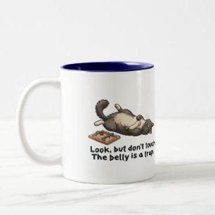 2 Couleurs Tasse Chat Drôle Ventre Est Un Piège Sarcastique