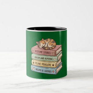 2 Couleurs Tasse Chat Mignon sur des Livres