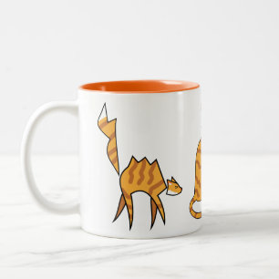 2 Couleurs Tasse Chat Orange