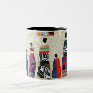 2 Couleurs Tasse Collage de Famille Africaine par Alicia McDa