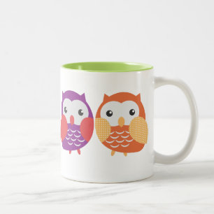2 Couleurs Tasse colorée de hibou