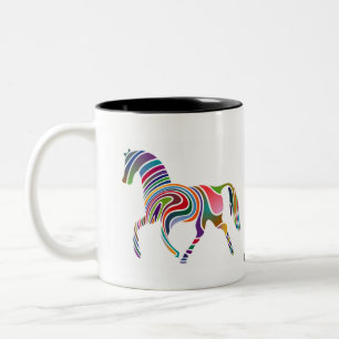 2 Couleurs Tasse colorée ondulée de cheval
