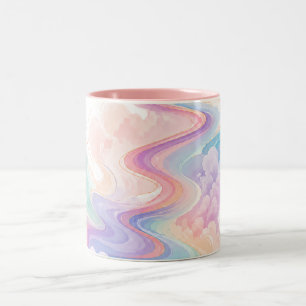 2 Couleurs Tasse d'accent Pastel Marble Swirl