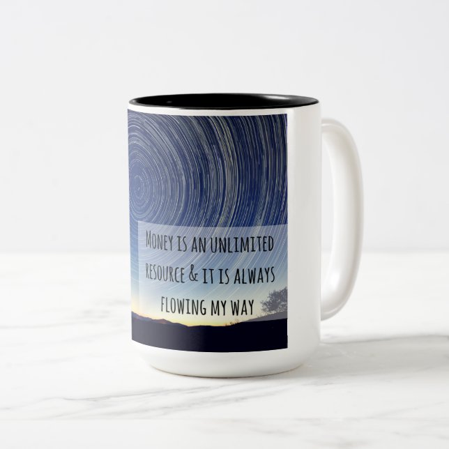 2 Couleurs Tasse d'affirmation d'argent (Devant droit)