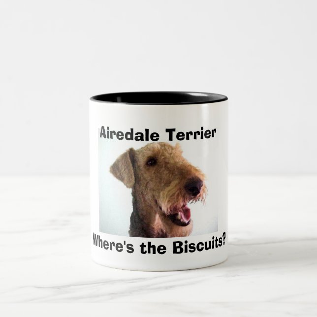 2 Couleurs Tasse d'Airedale Terrier (Centre)