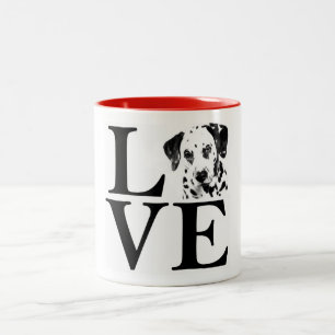 2 Couleurs Tasse dalmatienne d'amour