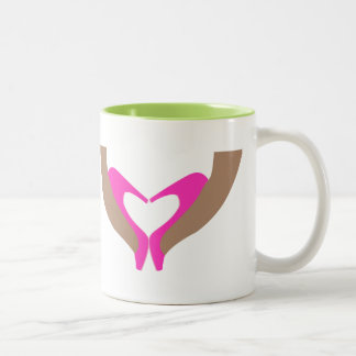 2 Couleurs TASSE d'AMOUR de CHAUSSURE de fuchsia et de chaux