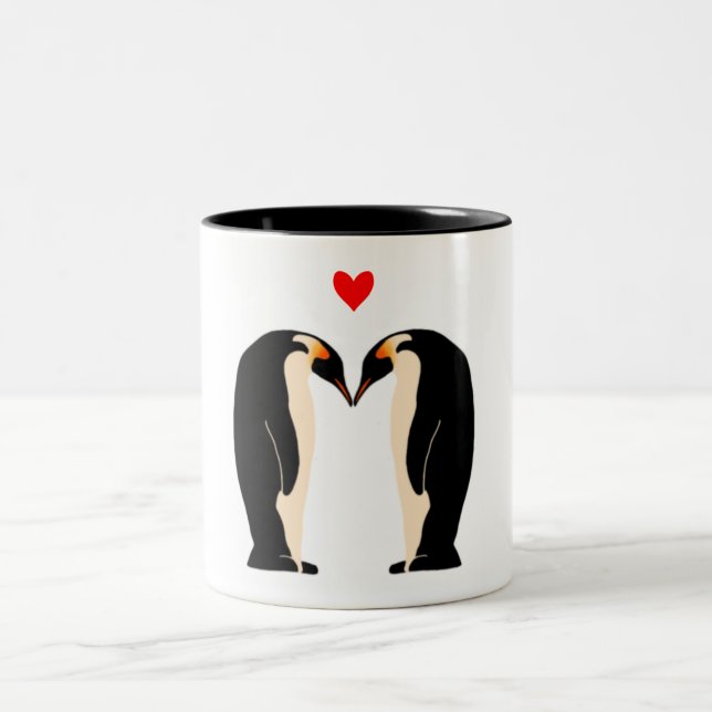 2 Couleurs Tasse d'amour de pingouin (Centre)