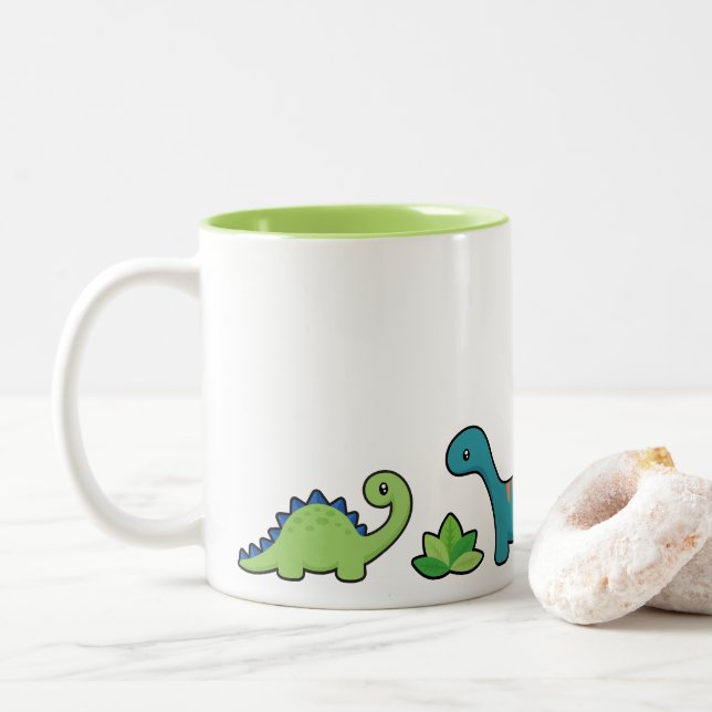 2 Couleurs Tasse d'amusement de dinosaure (Avec donut)
