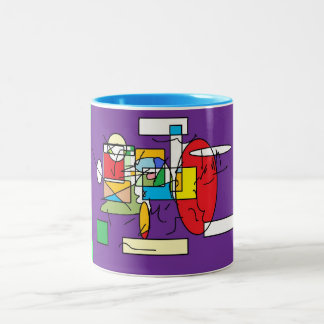 2 Couleurs tasse d'art abstrait