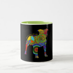 2 Couleurs Tasse d'art de bruit d'amour et "de pitbulls de