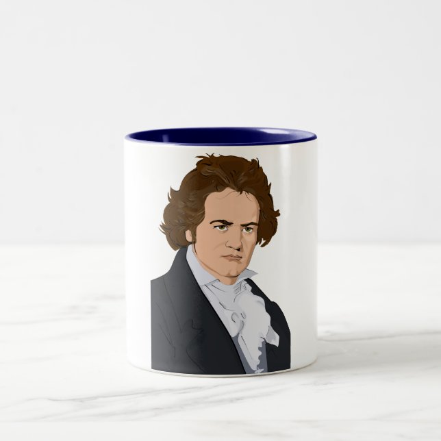 2 Couleurs tasse d'art de bruit de beethoven (Centre)