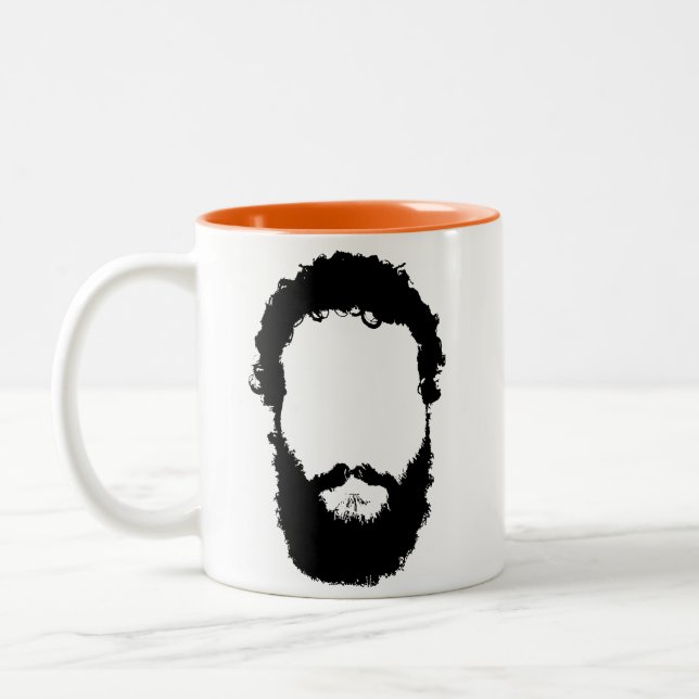2 Couleurs Tasse de Beardliness, orange (Gauche)