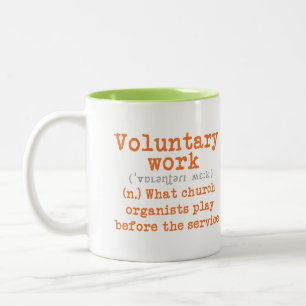 2 Couleurs Tasse de bénévolat pour des organistes -